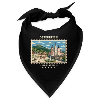 Österreich Mariazell Vintage Reisemarke - Bandana - Schwarz - Vorne