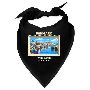 Danmark Hvide Sande Vintage Reisemarke - Bandana - Schwarz - Vorne