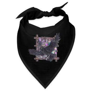 Niedlicher Magie Rabe Hexe mit Alchemie Magie - Bandana - Schwarz - Vorne