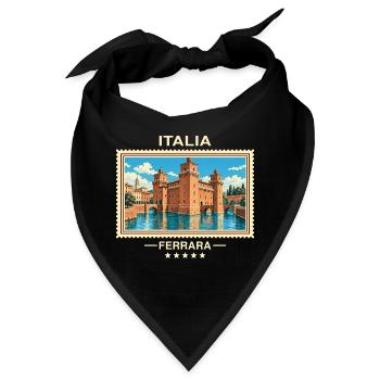 Italien Ferrara Vintage Reisemarke - Bandana - Schwarz - Vorne