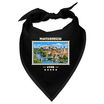 Ungarn Győr Vintage Reisemarke - Bandana - Schwarz - Vorne