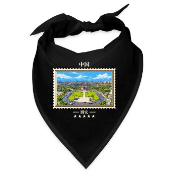 China Xi'an Vintage Reisemarke - Bandana - Schwarz - Vorne