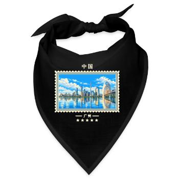 China Guangzhou Vintage Reisemarke - Bandana - Schwarz - Vorne