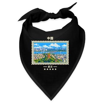 China Wuhan Vintage Reisemarke - Bandana - Schwarz - Vorne
