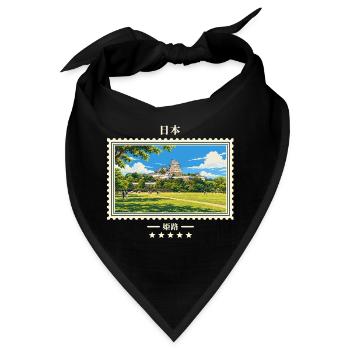 Japan Himeji Vintage Reisemarke - Bandana - Schwarz - Vorne