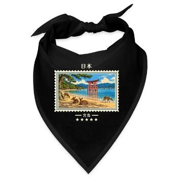 Japan Miyajima Vintage Reisemarke - Bandana - Schwarz - Vorne