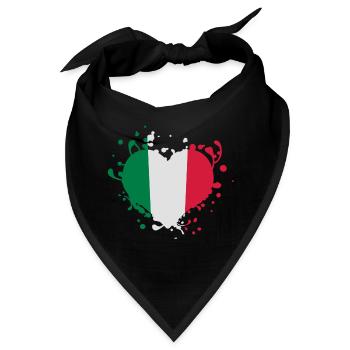 Herzflagge, italien cuore bandiera Spiele - Bandana - Schwarz - Vorne