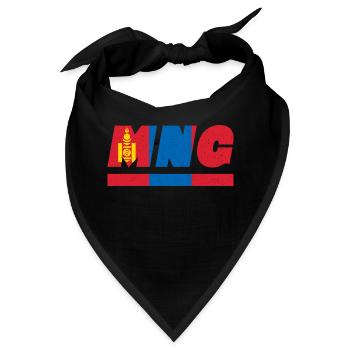 Mongolei Fahne Flagge MNG - Bandana - Schwarz - Vorne