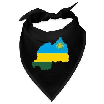 Ruanda Landkarte Fahne Flagge Wappen - Bandana - Schwarz - Vorne