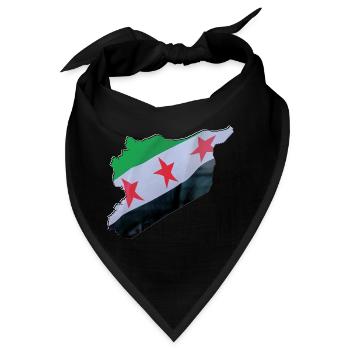 Syrien Flagge in der Syrien Landkarte - Bandana - Schwarz - Vorne