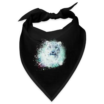 schneeleopard,katze,leopard,grün,wildkatze - Bandana - Schwarz - Vorne