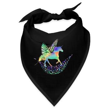 Einhorn Fabelwesen - Bandana - Schwarz - Vorne