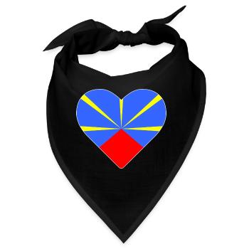 Herz Flagge die Insel des Treffens - Bandana - Schwarz - Vorne