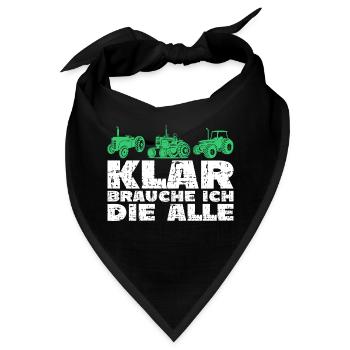 Traktor Trekker Lustiger Spruch - Bandana - Schwarz - Vorne