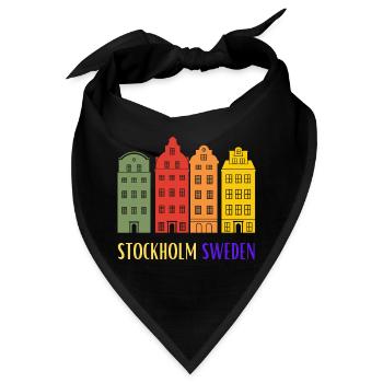 Stockholm Schweden, authentische Häuser aus der Altstadt - Bandana - Schwarz - Vorne