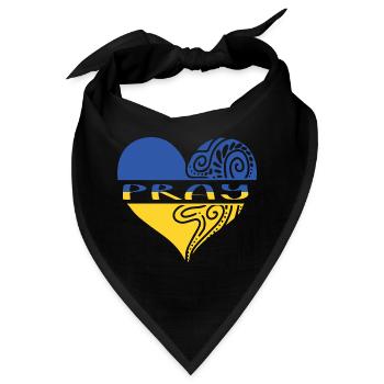 Ukraine Pray - Bandana - Schwarz - Vorne