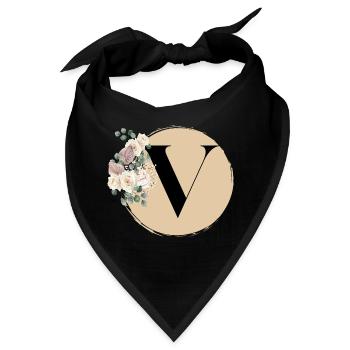 Buchstabe V - Bandana - Schwarz - Vorne