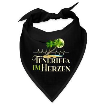 Teneriffa im Herzen Herzschlag Kanaren Spanien - Bandana - Schwarz - Vorne