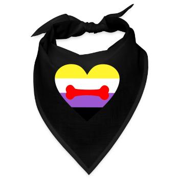 Nonbinary Puppy Play LGBTQ Pride - Bandana - Schwarz - Vorne