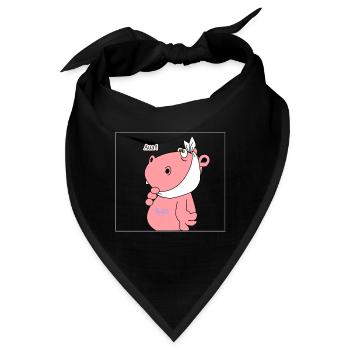 zahn schmerzen zahnarzt nilpferd hippo kinder arzt - Bandana - Schwarz - Vorne