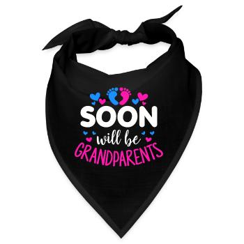 Wir werden bald Großeltern, Wir werden Oma und Opa - Bandana - Schwarz - Vorne