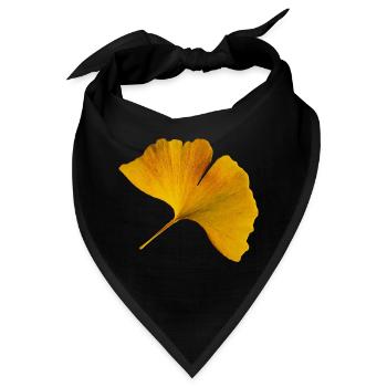 Herbst Ginkgo Blatt Herbstliches Ginkgoblatt Foto - Bandana - Schwarz - Vorne