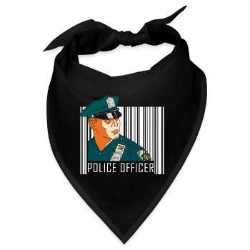 Polizist Tatort Kriminalität Uniform - Bandana - Schwarz - Vorne