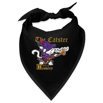 niedliche Katze Zauberer Zauberer Zauber Fantasie - Bandana - Schwarz - Vorne