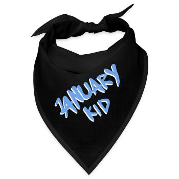 January Kid - geboren im Jänner Kind - 3D blau - Bandana - Schwarz - Vorne
