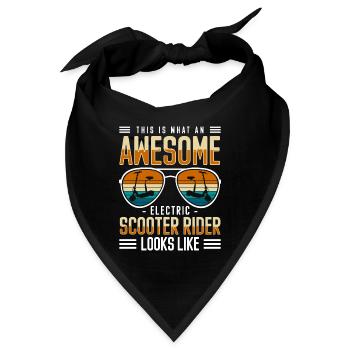 Rollerfahrer Elektrisch Scooter Sport Ladestation - Bandana - Schwarz - Vorne