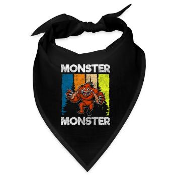 Monster Erschrecken Schrecklich Verkleidung - Bandana - Schwarz - Vorne