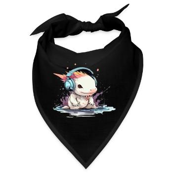Bizi der audiophile Axolotl - Bandana - Schwarz - Vorne