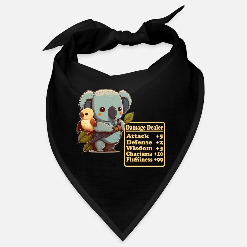 Schadenverursachender süsser Koala mit Vogel zeigt Bandana