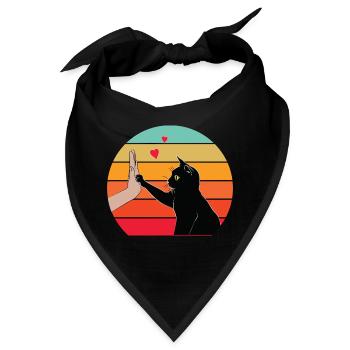 Katze High Five - Bandana - Schwarz - Vorne