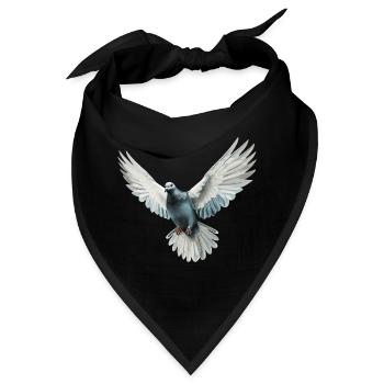 Friedenstaube - Bandana - Schwarz - Vorne
