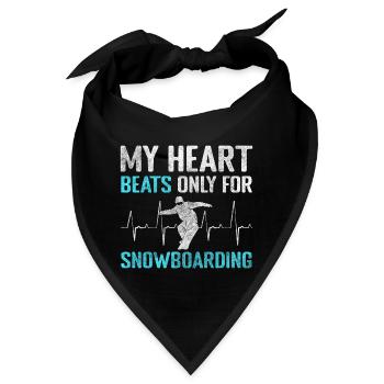Snowboarder Schnee Berg Winterurlaub - Bandana - Schwarz - Vorne