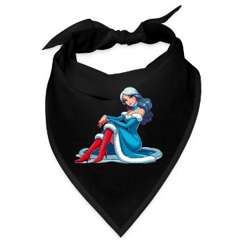 Ded Moroz Snegurotschka russischer Weihnachtsmann - Bandana - Schwarz - Vorne