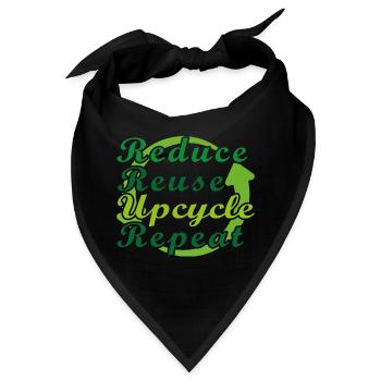 Reduce Reuse Upcycle Repeat - Bandana - Schwarz - Vorne