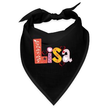 Personalisierter Lisa-Name - Bandana - Schwarz - Vorne