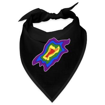 Papercut style Rainbow flag - Bandana - Schwarz - Vorne