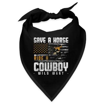 Cowboy Revolver Westernmeister Amerika - Bandana - Schwarz - Vorne
