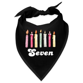 Kerze zum 7. Jahrestag - Bandana - Schwarz - Vorne