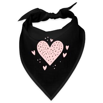 Herz Motiv Herzchen - Bandana - Schwarz - Vorne
