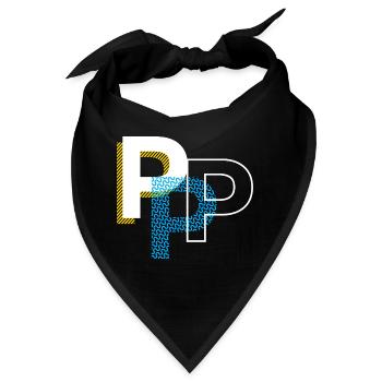 Anfangsbuchstabe P - Bandana - Schwarz - Vorne
