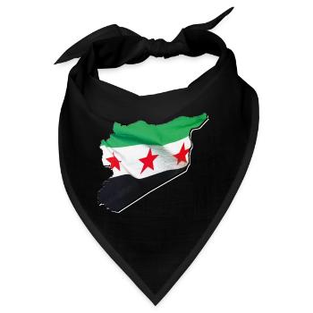 Syrien Flagge in der Syrien Landkarte 2 - Bandana - Schwarz - Vorne