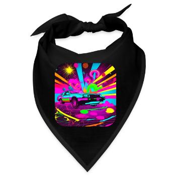 80er Vintage Oldtimer - Bandana - Schwarz - Vorne