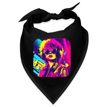 80er Retro Radio Star - Bandana - Schwarz - Vorne