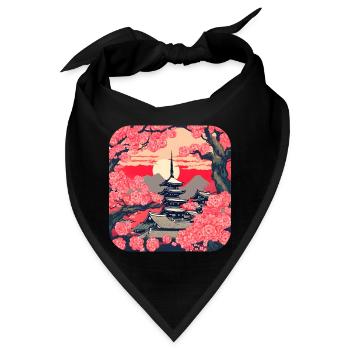 Tempel Japan Kultur Weltreise - Bandana - Schwarz - Vorne