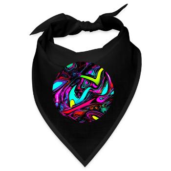 Neon Abstrakt Style Trend Glow Party - Bandana - Schwarz - Vorne