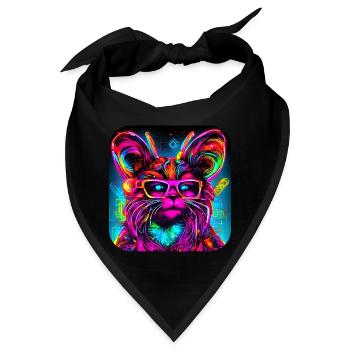 Neon Cyberglow UV Abstrakt Style - Bandana - Schwarz - Vorne